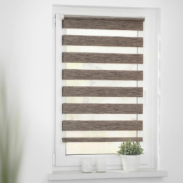 Doppelrollo Duo meliert hellbraun B/L: ca. 90x150 cm