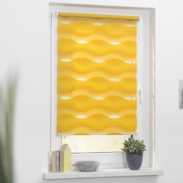 Doppelrollo Duo Welle senfgelb B/L: ca. 80x150 cm