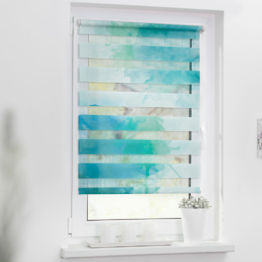 Doppelrollo Duo Aquarell blau B/L: ca. 100x150 cm