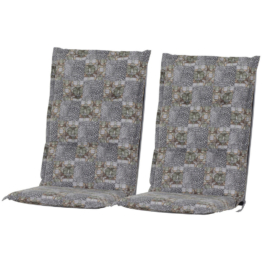 Gardamo Auflagen-Set Mirage Mosaik grau Polyester-Mischgewebe B/H/L: ca. 48x7x120 cm 2er Set