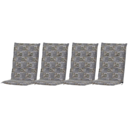 Gardamo Auflagen-Set Mirage Mosaik grau Polyester-Mischgewebe B/H/L: ca. 48x7x120 cm 4er Set