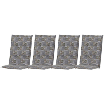 Gardamo Auflagen-Set Mirage Mosaik grau Polyester-Mischgewebe B/H/L: ca. 48x7x120 cm 4er Set