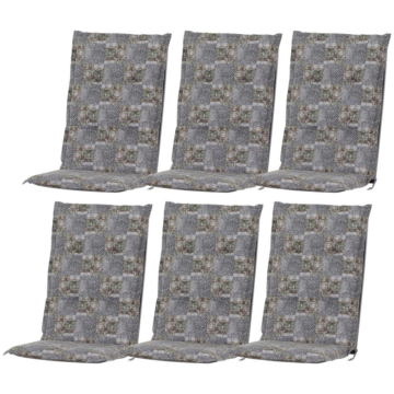 Gardamo Auflagen-Set Mirage Mosaik grau Polyester-Mischgewebe B/H/L: ca. 48x7x120 cm 6er Set