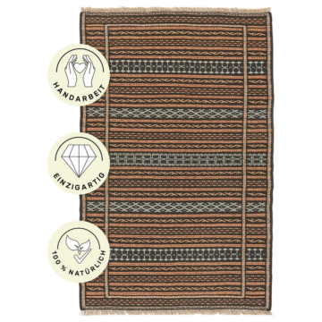 PersaTepp Teppich Kelim Kordi schwarz B/L: ca. 81x125 cm