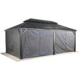 Sojag Pavillon-Vorhang-Set Messina dunkelgrau Polyester