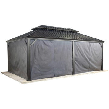 Sojag Pavillon-Vorhang-Set Messina dunkelgrau Polyester