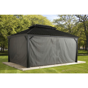 Sojag Pavillon-Vorhang-Set Mykonos/Messina dunkelgrau Polyester