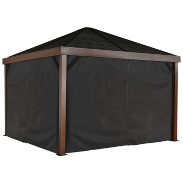 Sojag Pavillon-Vorhang-Set South Beach & Valencia schwarz Polyester