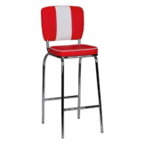 Barhocker rot weiß Chrom Kunstleder Stoff Chrom B/H/T: ca. 40x110x38 cm
