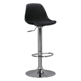 Barhocker schwarz Chrom Kunstleder Metall B/H/T: ca. 40x104x40 cm