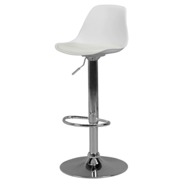 Barhocker weiß Chrom Kunstleder Metall B/H/T: ca. 40x104x40 cm