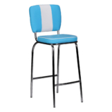 Barhocker weiß hellblau Chrom Kunstleder Kunstleder Metall B/H/T: ca. 40x110x38 cm