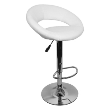 Barhocker weiß Kunstleder Metall B/H/T: ca. 54,5x80x49,5 cm