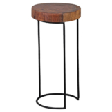 Beistelltisch natur schwarz Echtholz Metall B/H/T: ca. 28x55x28 cm