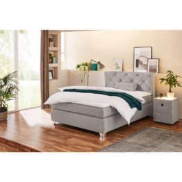 Boxspringbett  beige Flachgewebe Liegefläche B/L: ca. 140x200 cm