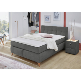 Boxspringbett  dunkelgrau Feinstruktur Liegefläche B/L: ca. 140x200 cm