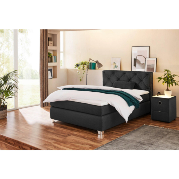 Boxspringbett  schwarz Flachgewebe Liegefläche B/L: ca. 140x200 cm