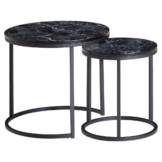 Couchtisch 2er-Set. schwarz Marmor Optik schwarz