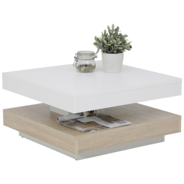 Couchtisch ANDY weiß Eiche Sonoma Nachbildung B/H/T: ca. 67x35x67 cm