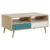 Couchtisch Cuba Eiche Sonoma Nachbildung weiß petrol B/H/T: ca. 100x48x60 cm