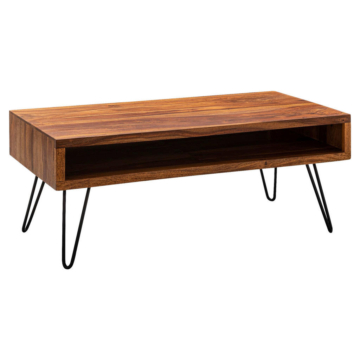 Couchtisch natur schwarz pulverbeschichtet B/H/T: ca. 100x40x50 cm