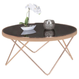 Couchtisch schwarz Kupfer H/D: ca. 40x82 cm
