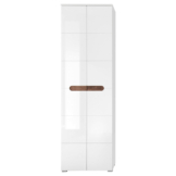 Garderobenschrank Turin weiß weiß Hochglanz Old Wood Nachbildung B/H/T: ca. 60x197x40 cm