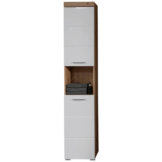 Hochschrank Amanda weiß Hochglanz Asteiche Nachbildung B/H/T: ca. 37x190x31 cm