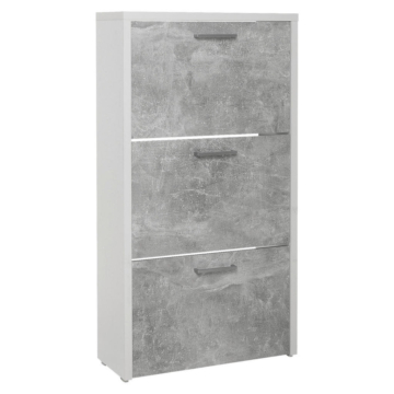 Schuhkipper Fulda Beton Optik weiß B/H/T: ca. 61x115x25 cm