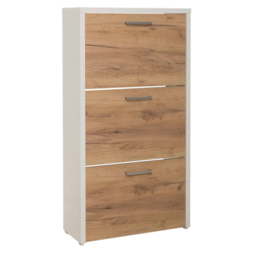 Schuhkipper Fulda weiß honig Eiche Nachbildung B/H/T: ca. 61x115x25 cm