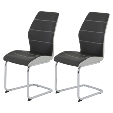 Schwingstuhl Ornella 2er Set grau Kunstleder B/H/T: ca. 46x97x63 cm