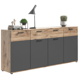Sideboard Mason Nox Oak Nachbildung dunkelgrau B/H/T: ca. 200x91x40 cm
