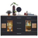Sideboard Sonate Eiche Nachbildung schwarz matt B/H/T: ca. 170x93x40 cm