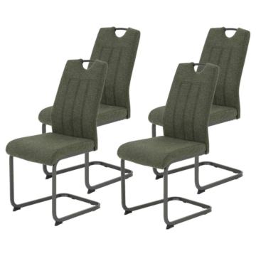 Stuhl 4er Set BRITTA grün grau Webstoff Metall B/H/T: ca. 44x100x59 cm