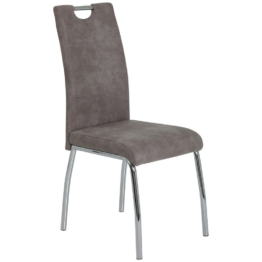 Stuhl Susi 2er Set grau Vintage Microfaser B/H/T: ca. 44x98x61 cm