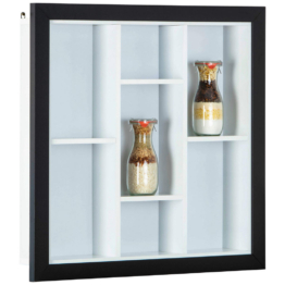 Vitrine Septem schwarz weiß B/H/T: ca. 66,5x66,5x13,7 cm