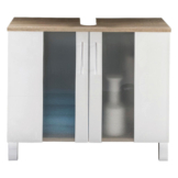 Waschbeckenunterschrank Porto weiß sägerau Eiche Nachbildung B/H/T: ca. 65x54x31 cm