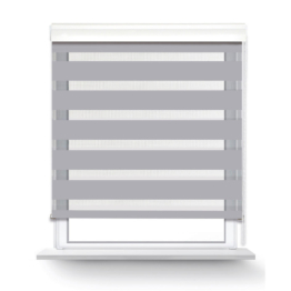Doppelrollo mit Blende Easy-Fix silber B/L: ca. 90x160 cm