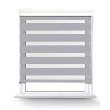 Doppelrollo mit Blende Easy-Fix silber B/L: ca. 90x160 cm