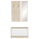 Garderobe Eiche Sonoma Nachbildung weiß B/T: ca. 80x27 cm