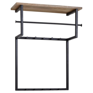 Garderobe natur schwarz pulverbeschichtet B/H/T: ca. 60x76x26 cm
