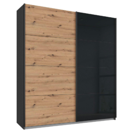 Schwebetürenschrank Quadra grau B/H/T: ca. 180x210x62 cm