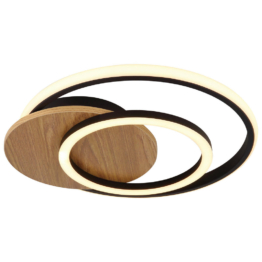 GLOBO LED-Deckenleuchte JULIO 67331-24 Opal mattschwarz MDF Kunststoff B/H/L: ca. 38x6,5x36 cm 1 Brennstellen