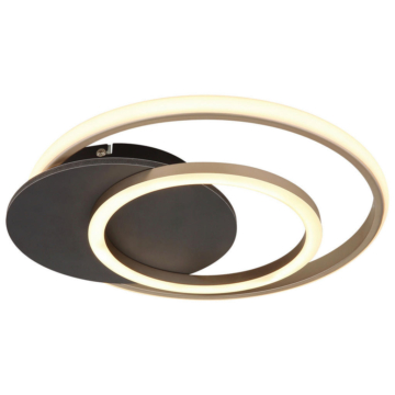 GLOBO LED-Deckenleuchte JULIO 67331G-24 champagner Opal grau Kunststoff MDF B/H/L: ca. 38x6,5x36 cm 1 Brennstellen