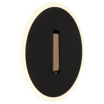 GLOBO LED-Wandleuchte AVERY 78410B Opal mattschwarz dunkelbraun Holz Kunststoff Metall L/D: ca. 3x20,5 cm 1 Brennstellen
