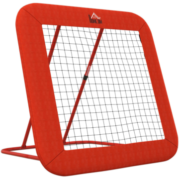HOMCOM Fußball Rebounder rot Metall B/H/L: ca. 118x120x128 cm