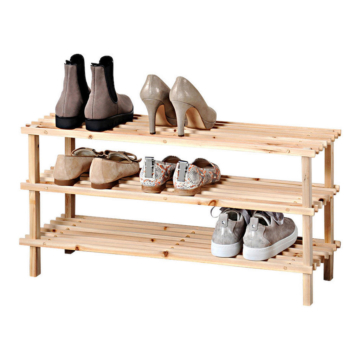 Schuhregal natur Holz B/H/L: ca. 31x45x74,5 cm