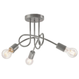 Lamkur Deckenleuchte CAMILLA 31644 grau Stahl H/L: ca. 30x36 cm E27 3 Brennstellen