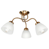 Lamkur Deckenleuchte MIRANDA 43562 oxidgrün Metall Glas H/L: ca. 31x50 cm E27 3 Brennstellen