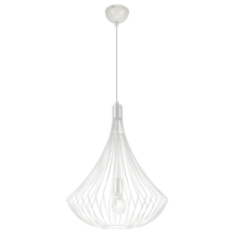 Lamkur Pendelleuchte BALERINA 29634 weiß Stahl H/L: ca. 90x38 cm E27 1 Brennstellen